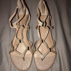 Thalia sodi rose gold gladiator sandals